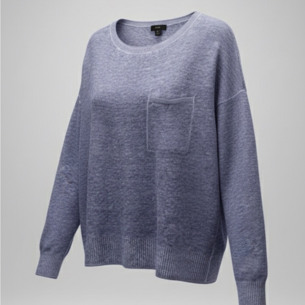 J. Crew Women's Heathered Blue Linen Sweater